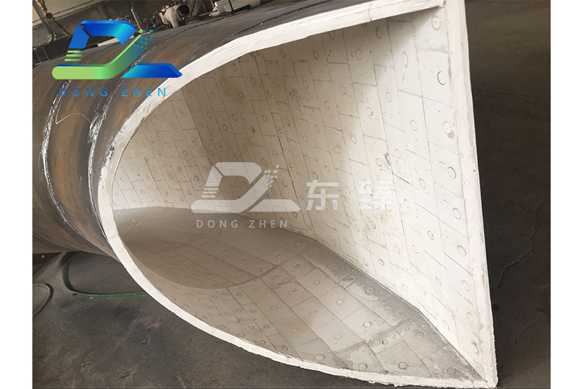 耐磨陶瓷焊接到鄂钢水渣溜槽防磨