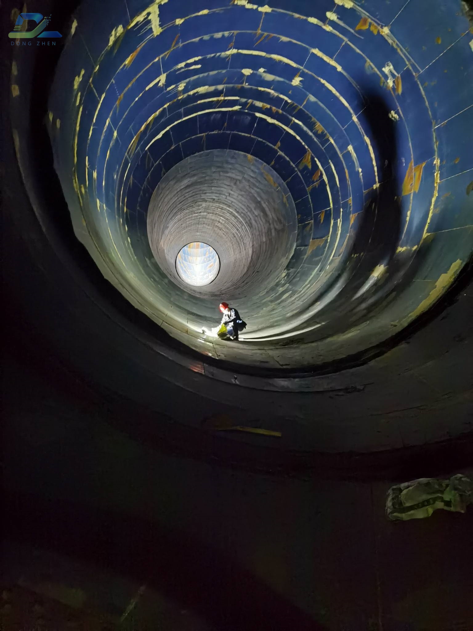 长春大唐第二发电厂烟道衬瓷施工进行时